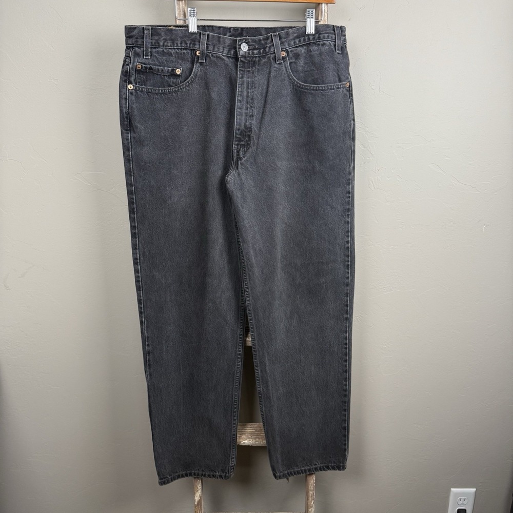 Vintage 2000 Levi 550 Relax Fit Black‎ Denim Jeans size 38x30